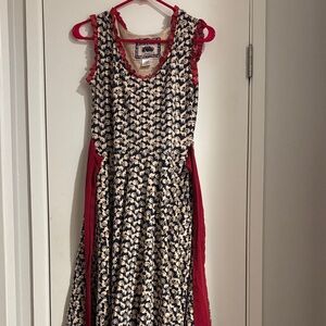 Effie's Heart Red and Blue Lace Trim Dress